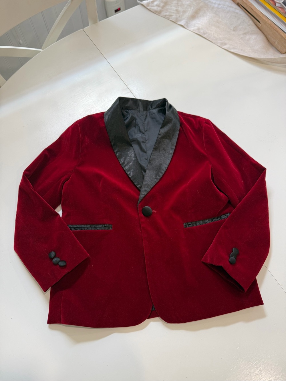 SANGTREE Boys Shawl Tuxedo Suit Velvet Set Gentleman Wedding Outfit